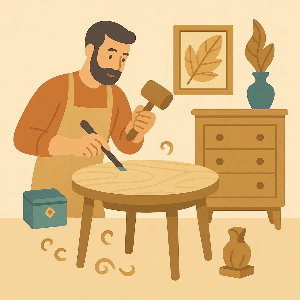 Ébéniste table artisanale