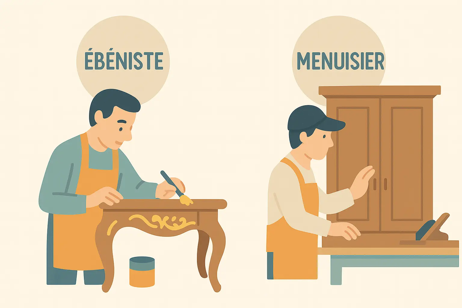 Différence salaire ébéniste menuisier