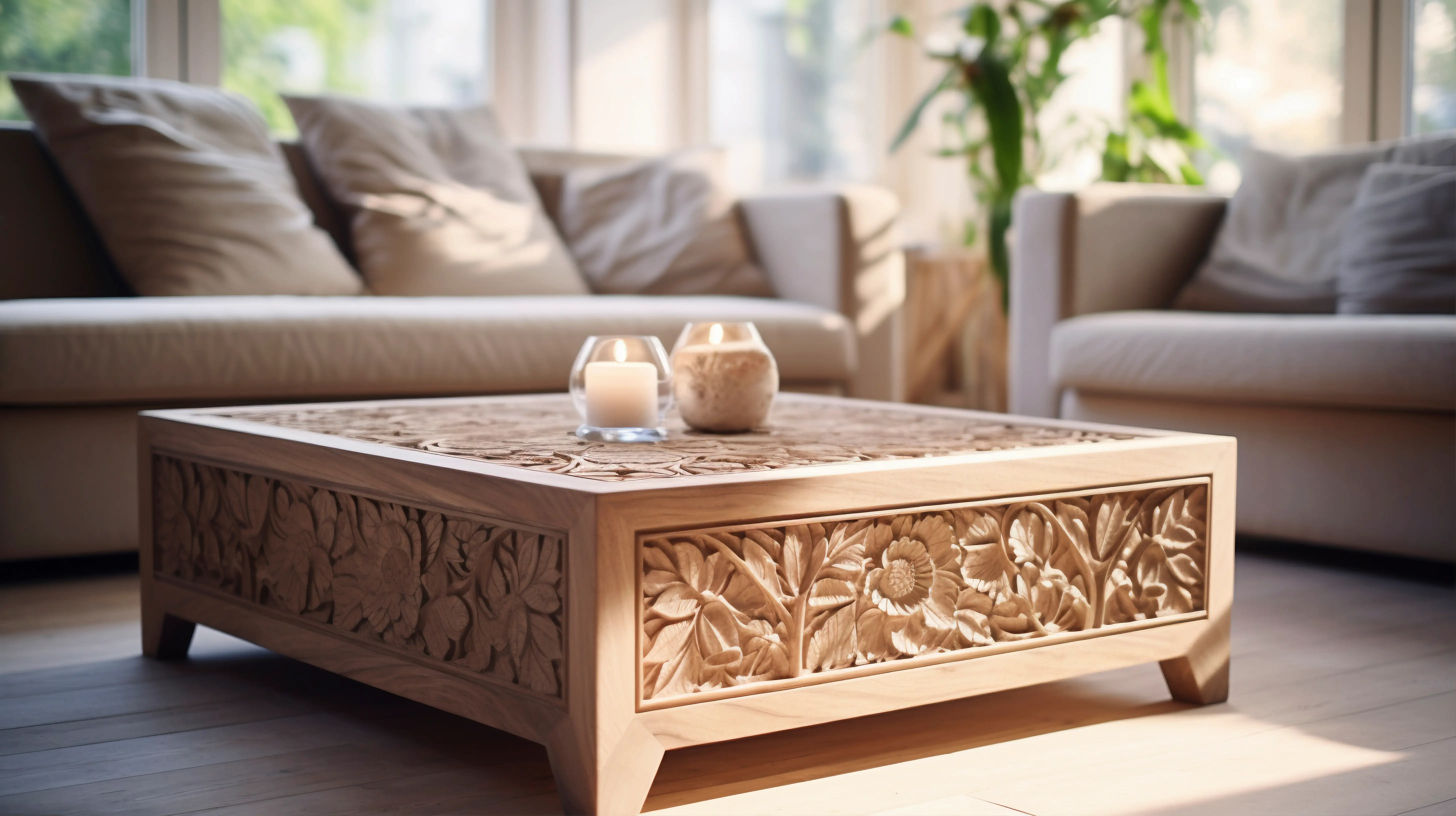 Table basse bois massif artisan