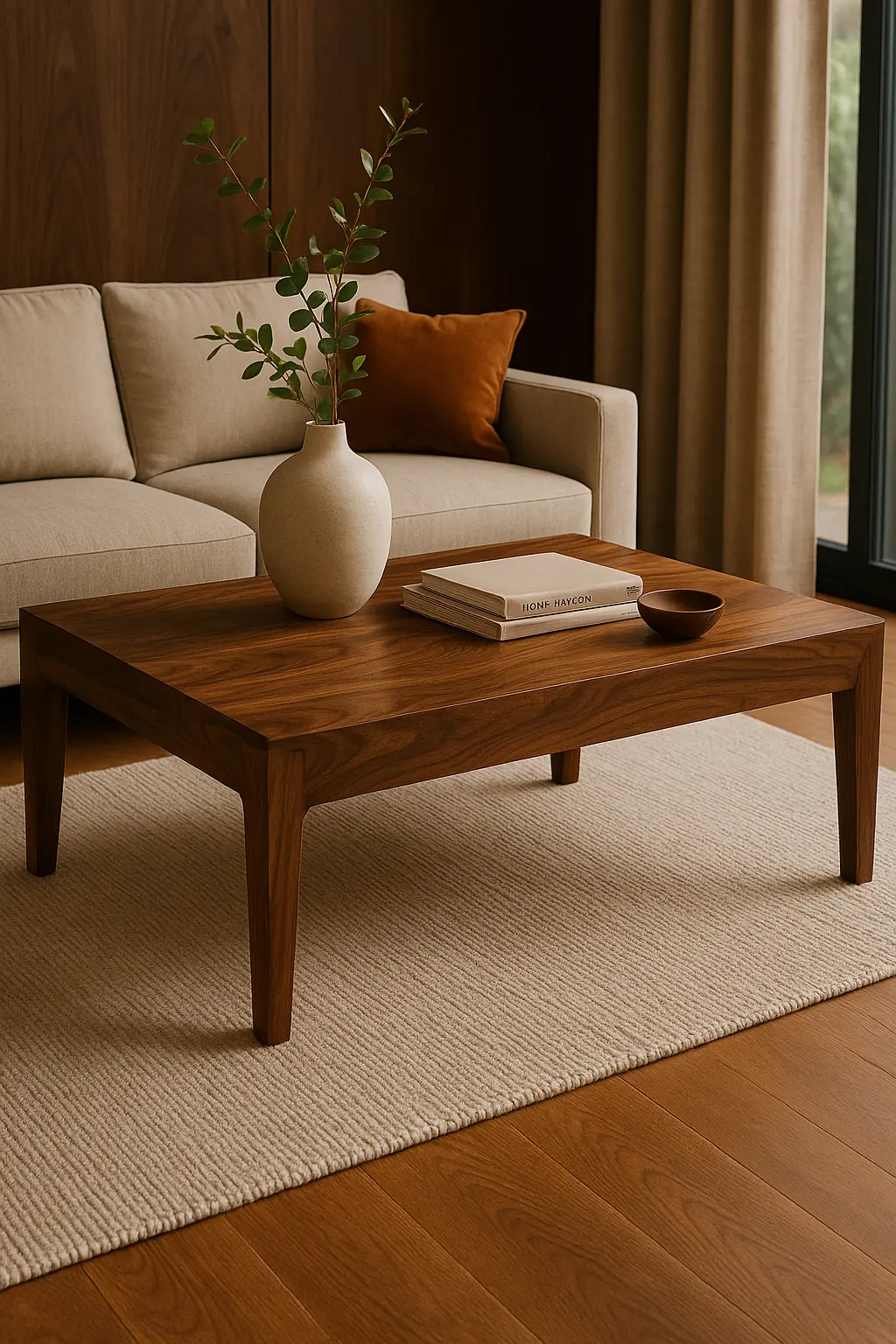 Table basse noyer massif